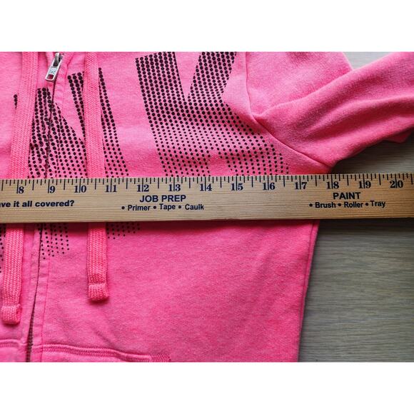 JACKET/HOODIE-VICTORIA'S SECRET-PINK-Bright Pink-Hood-Long Sleeves-Zipper-SM-P - Picture 8 of 12